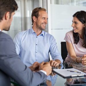 Mature couple meeting financial advisor